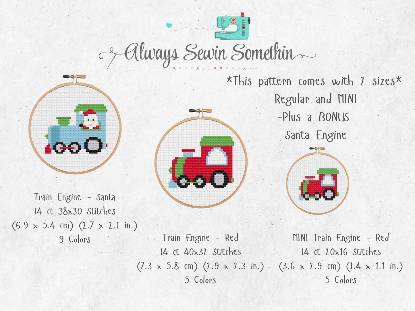 Holiday Train Car Set 2 PDF Pattern