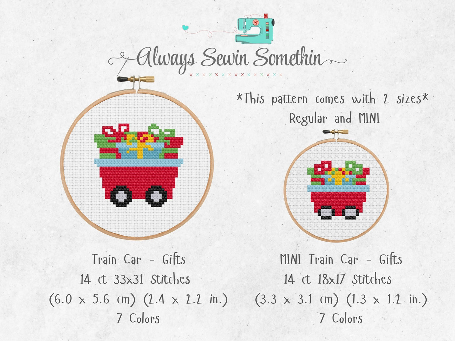 Holiday Train Car Set 2 PDF Pattern
