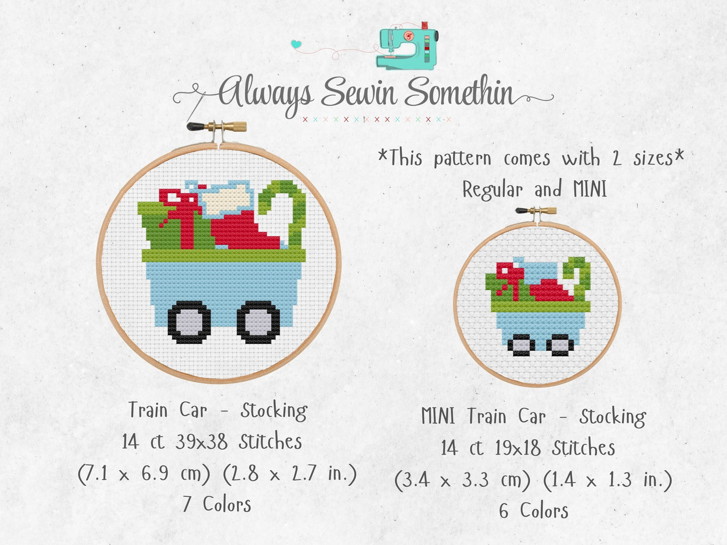 Holiday Train Car Set 2 PDF Pattern