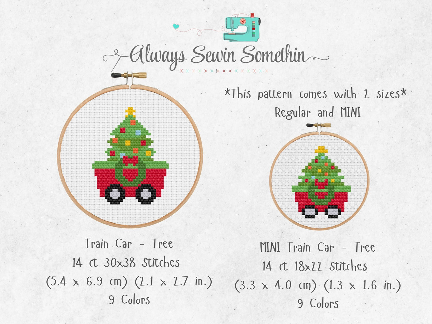 Holiday Train Car Set 2 PDF Pattern