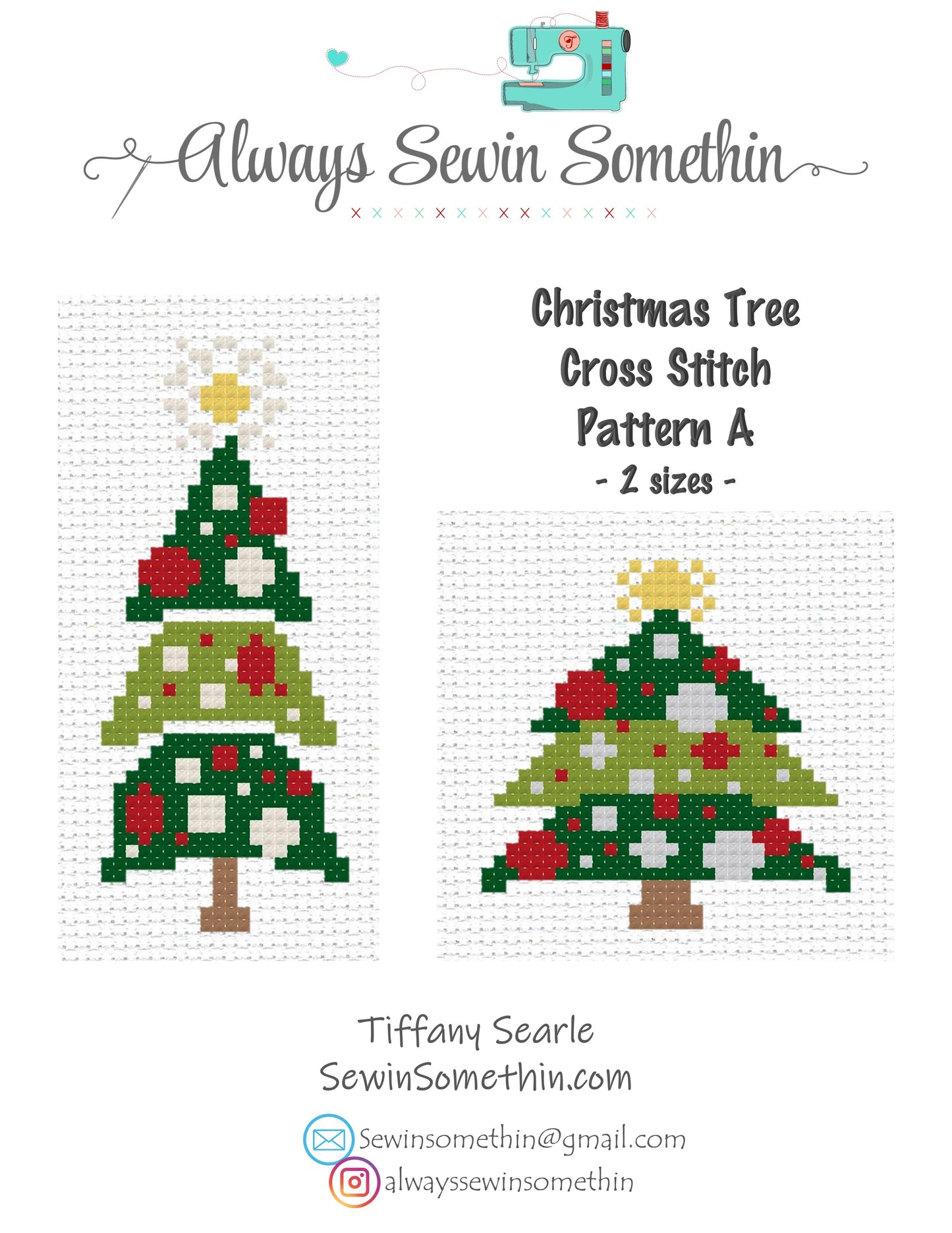 Modern Christmas Trees Set 1 PDF Pattern