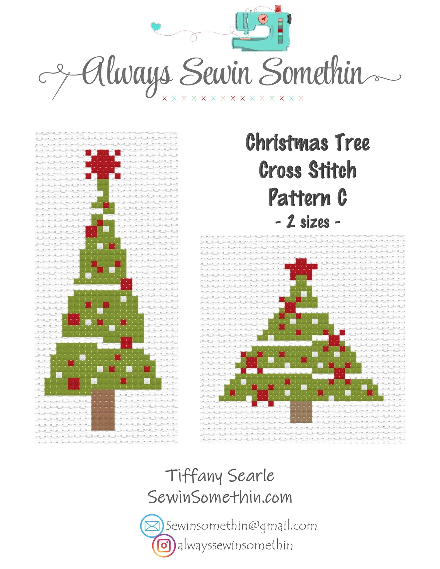 Modern Christmas Trees Set 1 PDF Pattern
