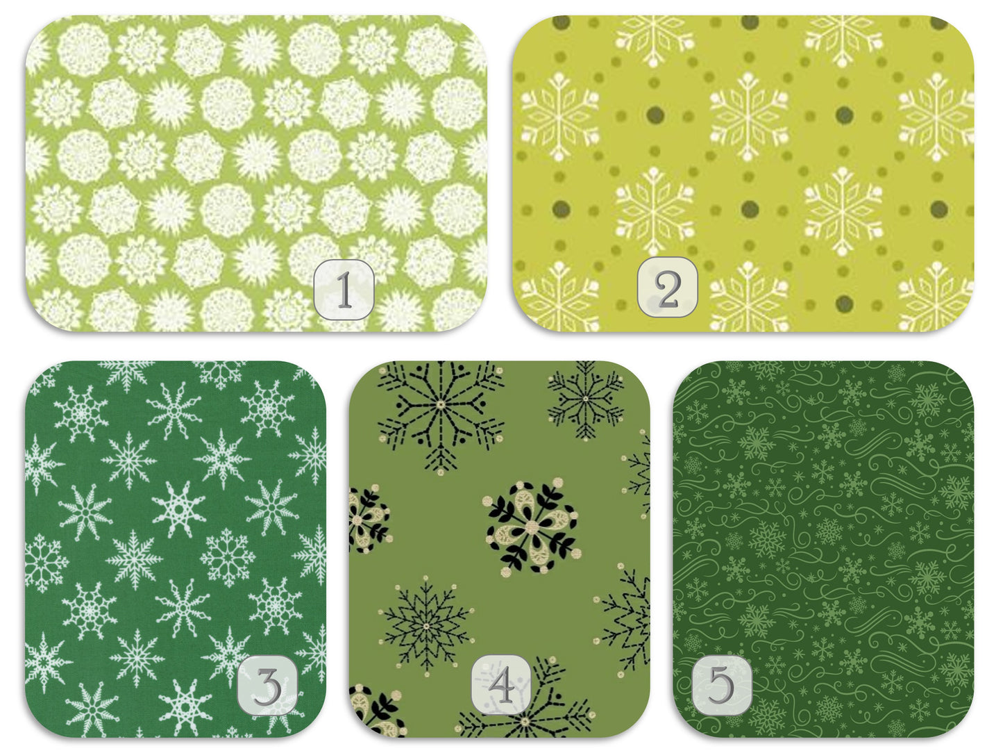 Snowflakes Green Set Charles