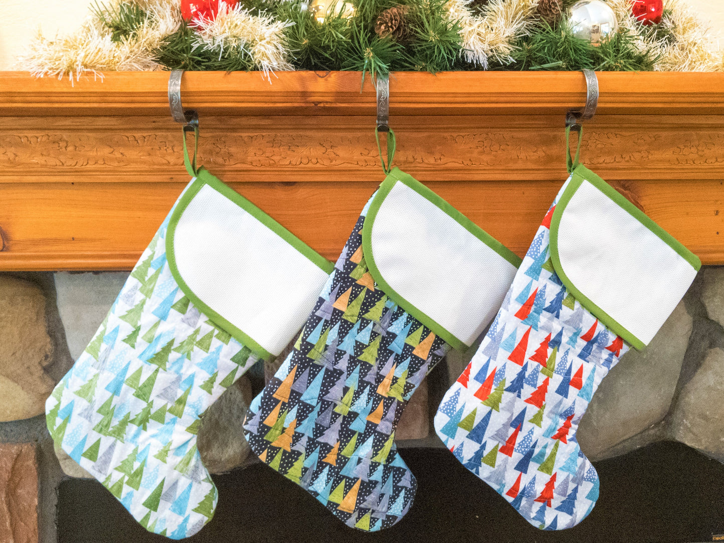 CUSTOM Christmas Stocking with Blank Cross-Stitch-able Cuff