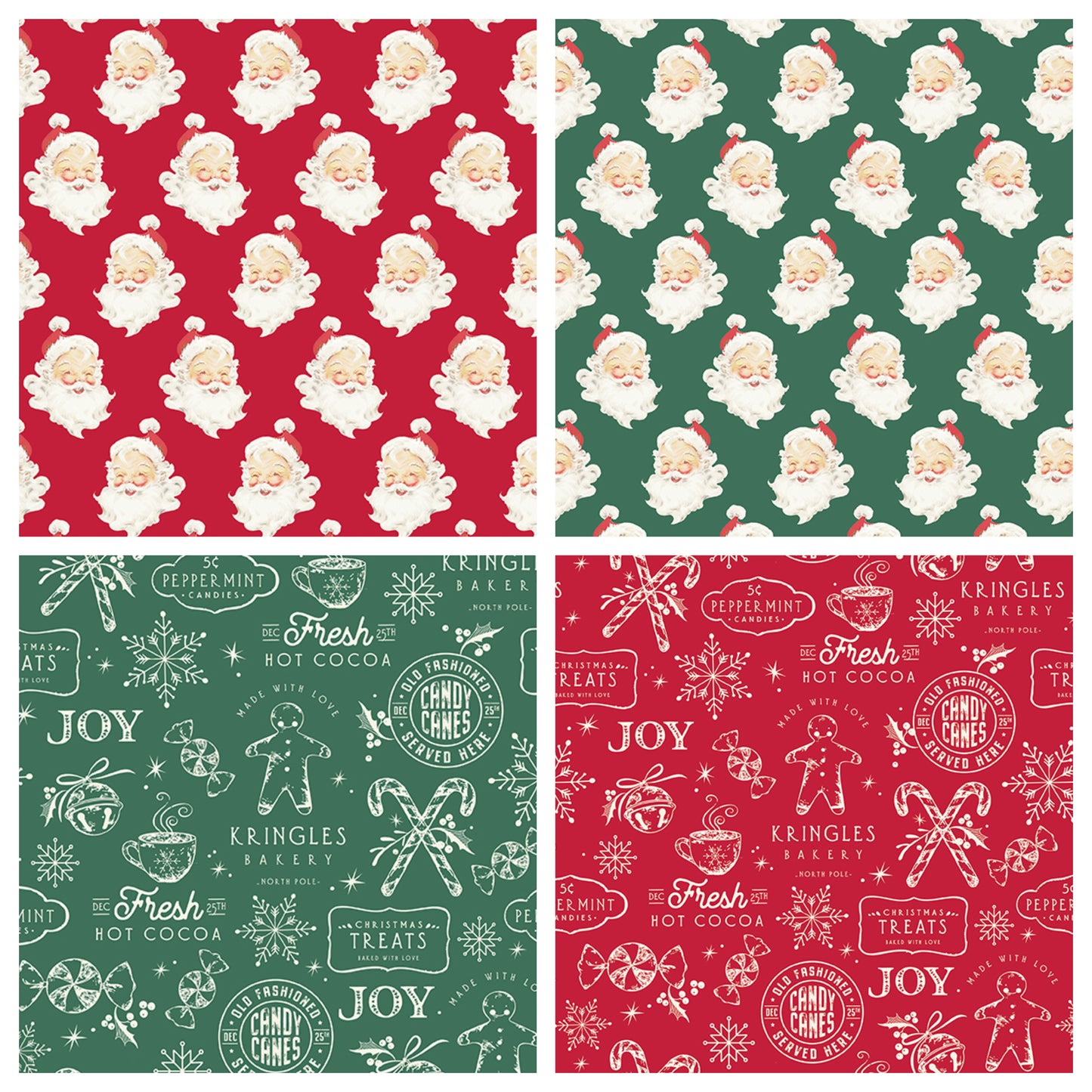 Christmas Stocking with Blank Cross Stitchable Aida Cuff | Quilted and Fully Lined - Merry Little Christmas Mix Red