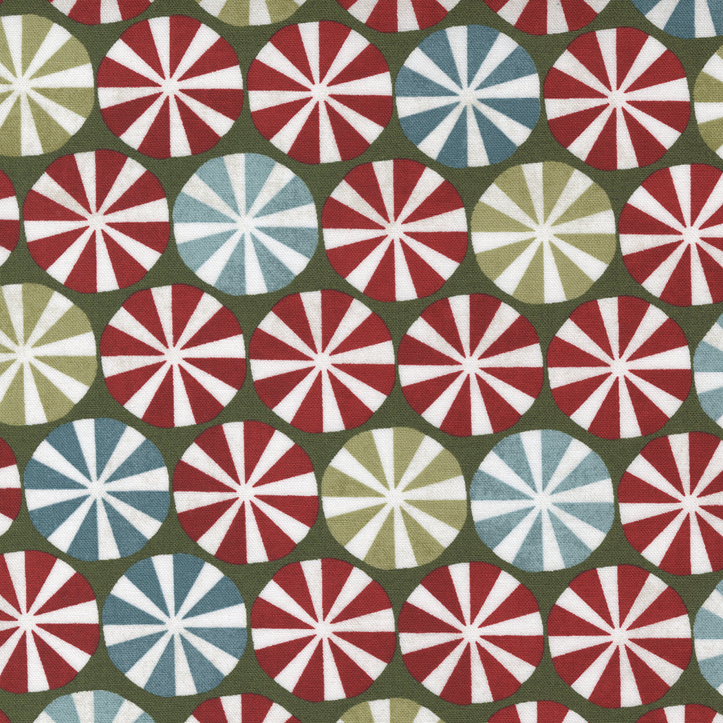 Christmas Stocking with Blank Cross Stitchable Aida Cuff | Quilted and Fully Lined - Peppermint Bark Peppermints Green