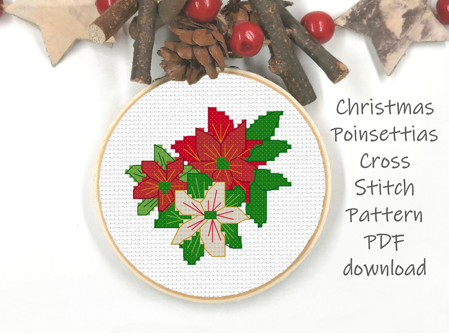 Poinsettias Single PDF Pattern
