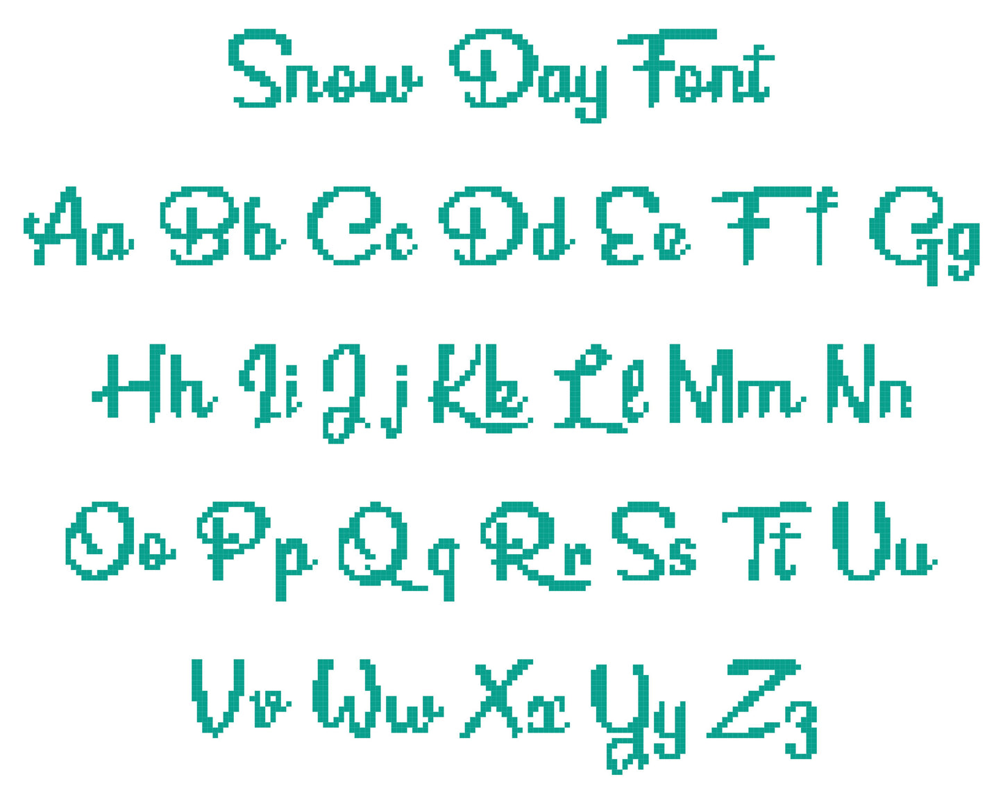 Snow Day Font PDF Pattern