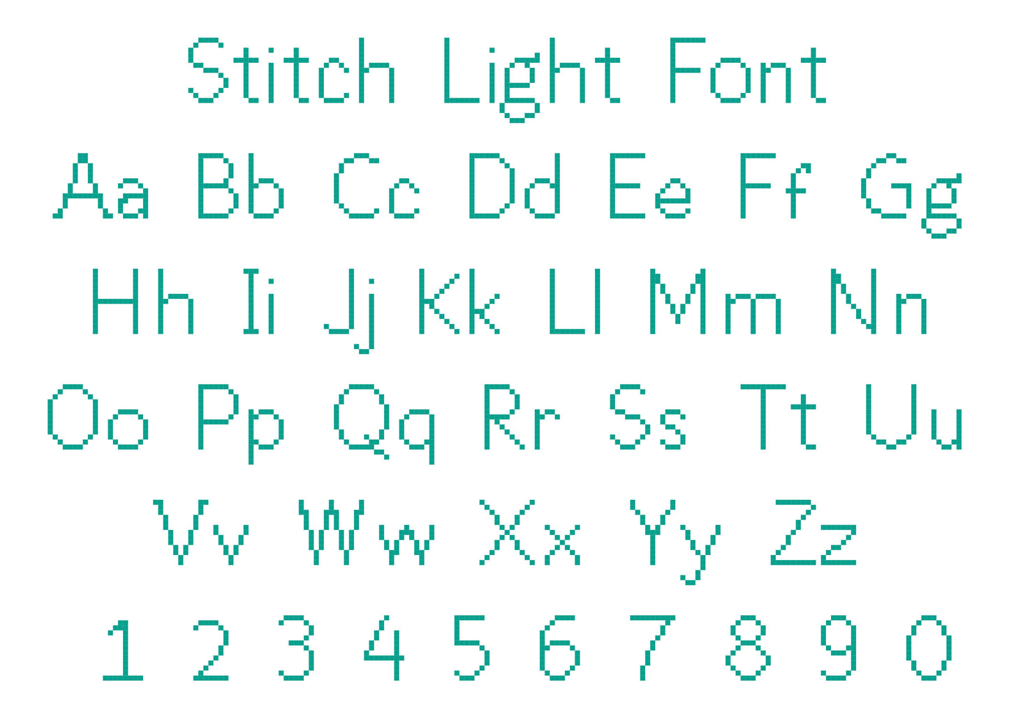 Stitch Light Font PDF Pattern