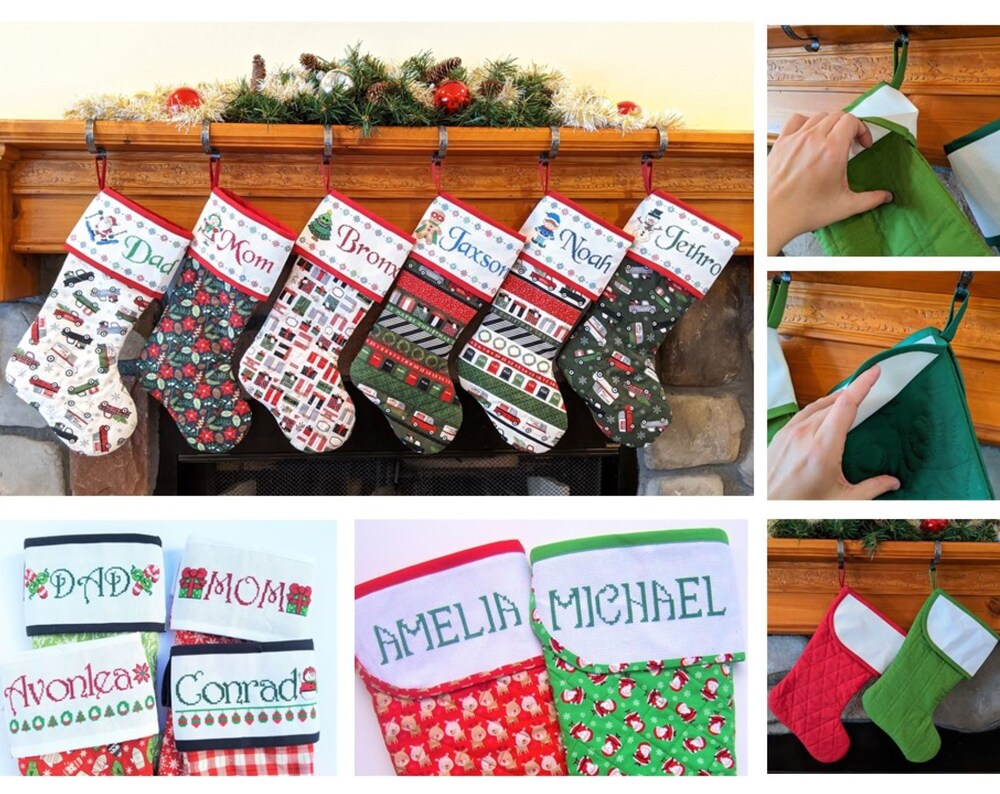CUSTOM Christmas Stocking with Blank Cross-Stitch-able Cuff