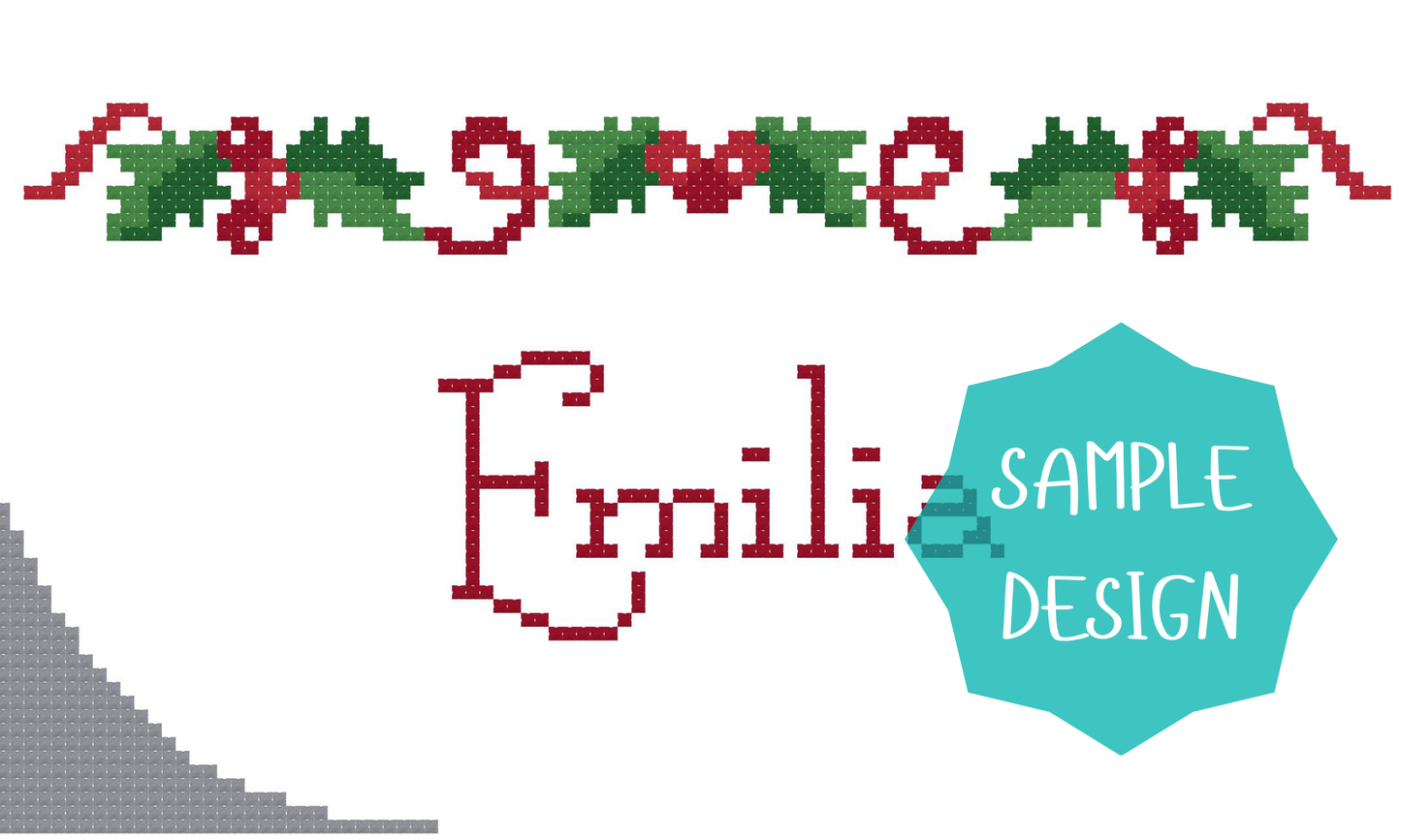 Custom Cross Stitch Pattern for Christmas Stockings from Always Sewin Somethin