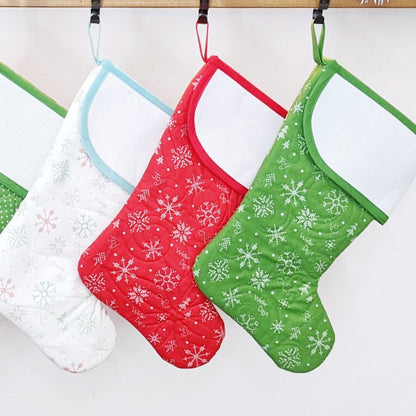 CUSTOM Christmas Stocking with Blank Cross-Stitch-able Cuff