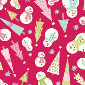 Christmas Stocking with Blank Cross Stitchable Aida Cuff | Quilted and Fully Lined - Be Merry Tossed Mix Dark Pink