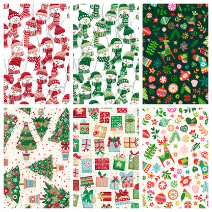 Christmas Stocking with Blank Cross Stitchable Aida Cuff | Quilted and Fully Lined - Makower Christmas Brights Mix Dark Green