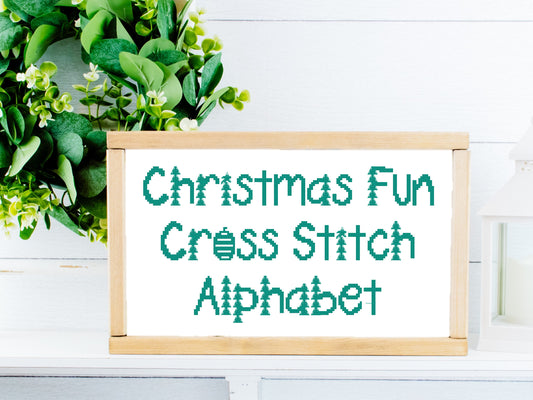 Cross Stitch Alphabet Pattern - Christmas Fun Font | Counted Cross Stitch Letters Instant Digital Download | Christmas Pattern Sampler