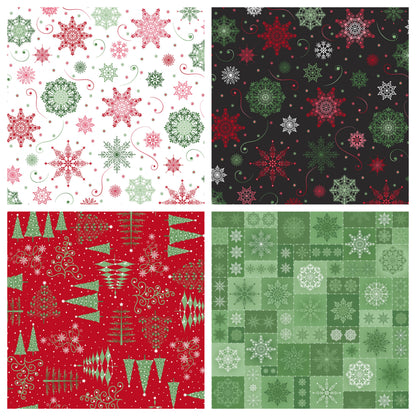 Christmas Stocking with Blank Cross Stitchable Aida Cuff | Quilted and Fully Lined - Christmas Night Trees Red
