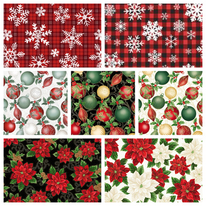 Christmas Stocking with Blank Cross Stitchable Aida Cuff | Quilted and Fully Lined - Christmas Splendor Ornaments Cream
