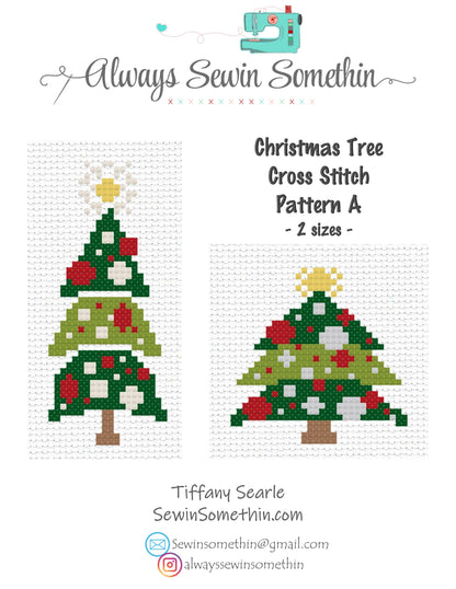 Modern Christmas Trees Set 1 PDF Pattern