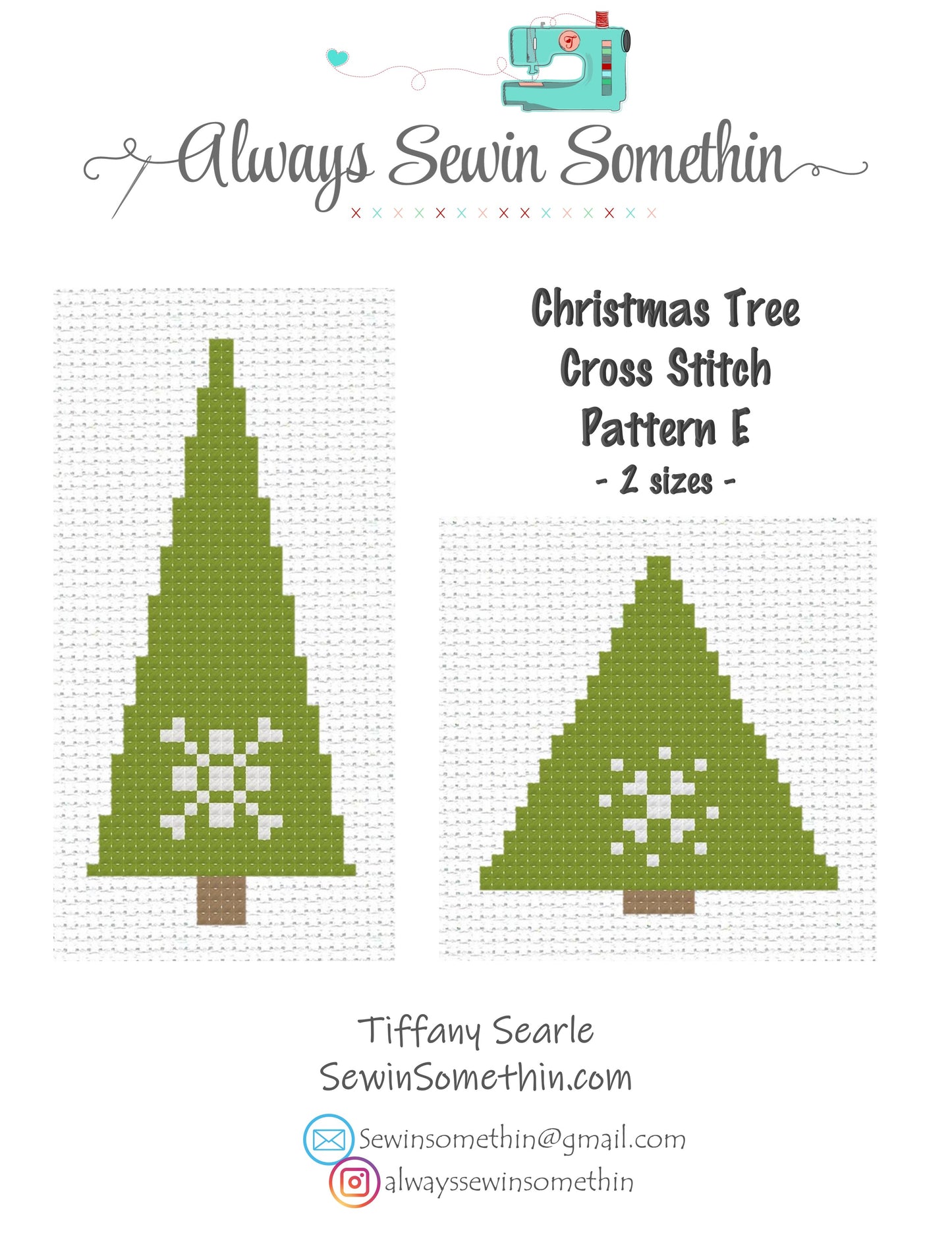 Modern Christmas Trees Set 2 PDF Pattern