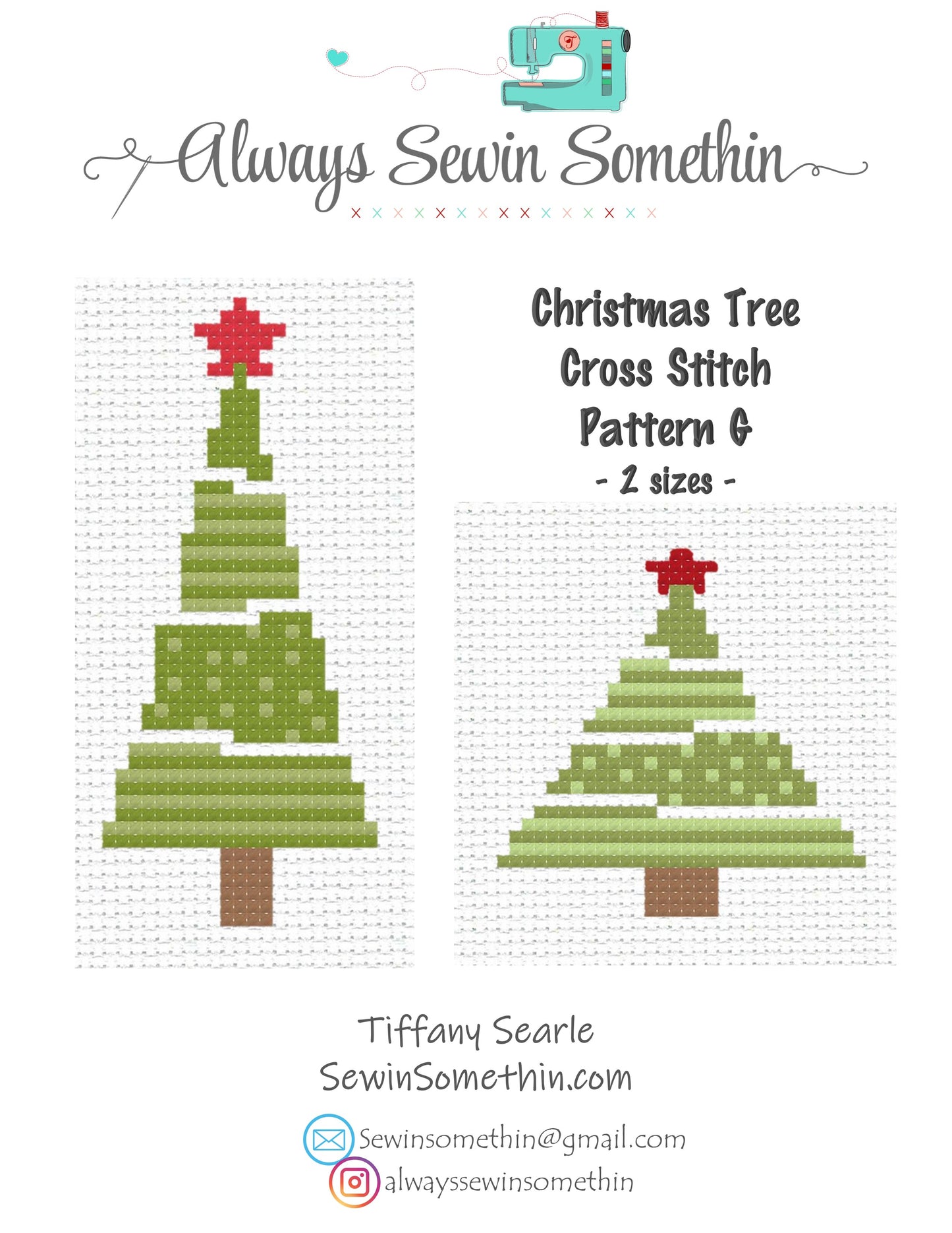 Modern Christmas Trees Set 2 PDF Pattern