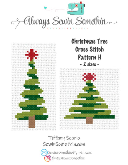 Modern Christmas Trees Set 2 PDF Pattern