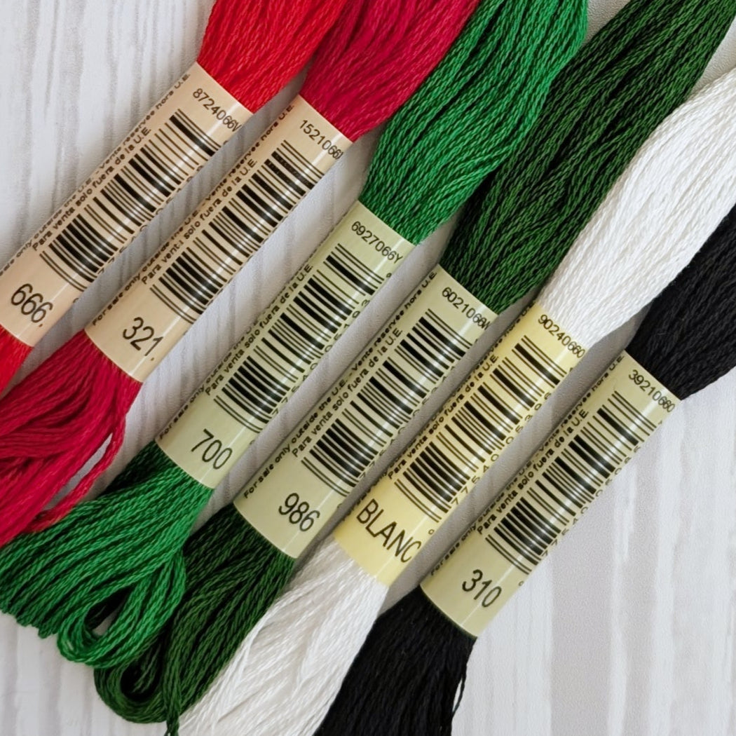 dmc embroidery floss bundle christmas colors