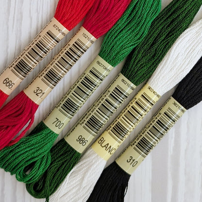 dmc embroidery floss bundle christmas colors