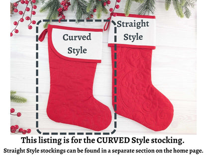 Blank White Nutcracker Scandi Christmas Stocking with Cross Stitchable Cuff - Curved Style