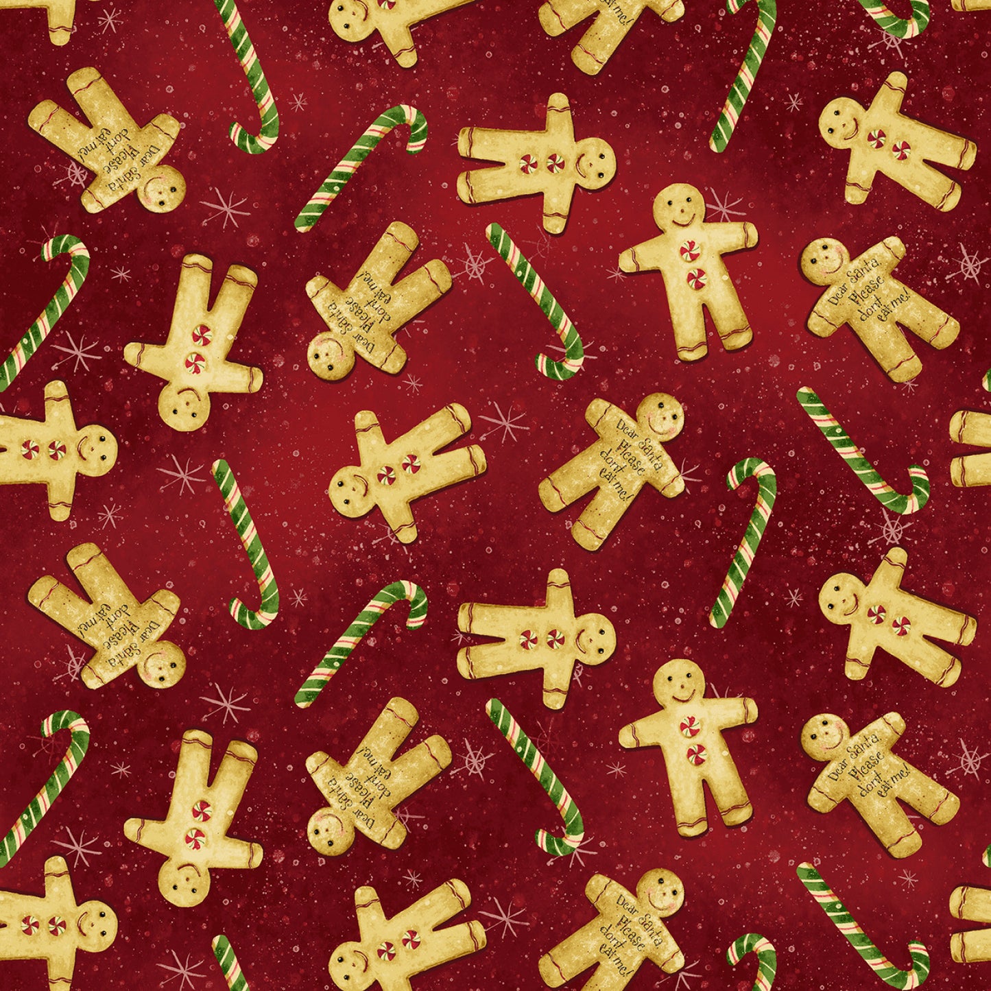 Christmas Stocking with Blank Cross Stitchable Aida Cuff | Quilted and Fully Lined - Gingerbread Christmas Red