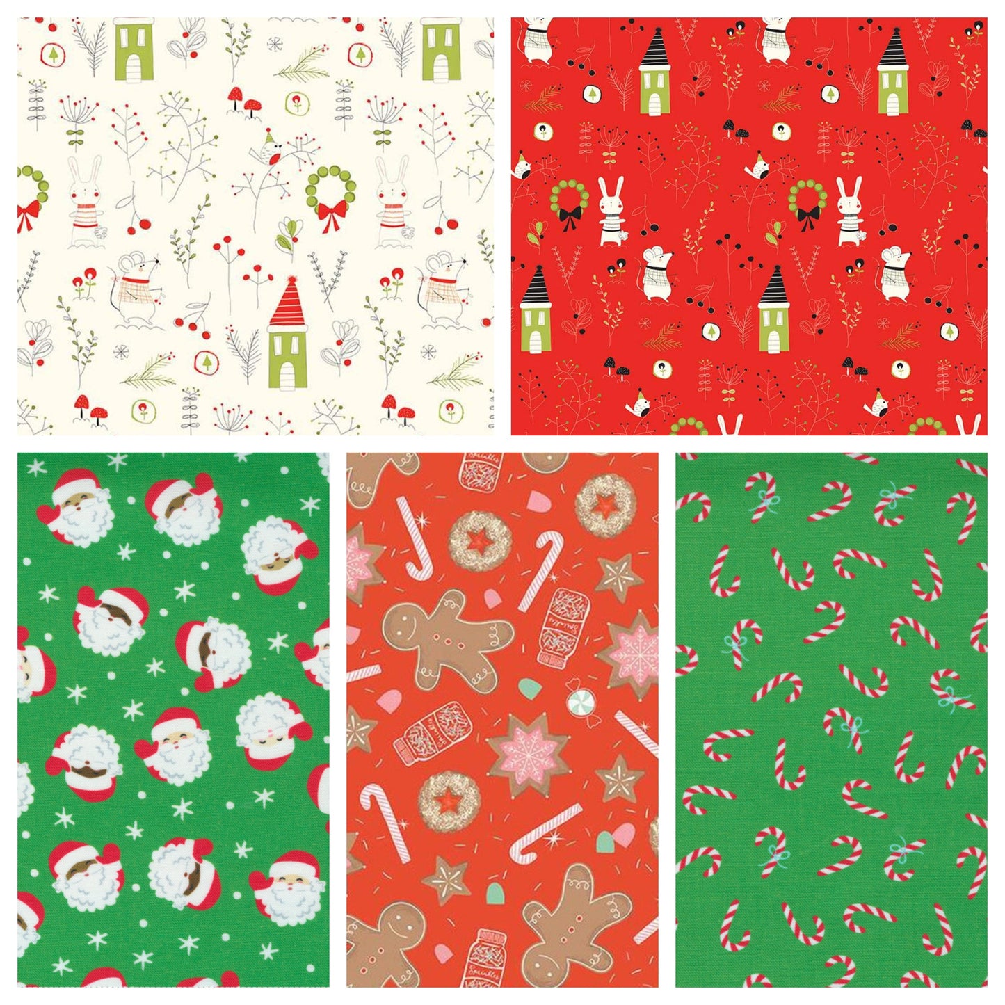 Christmas Stocking with Blank Cross Stitchable Aida Cuff | Quilted and Fully Lined - Merry Little Christmas Mix Red