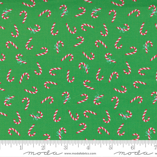 Christmas Stocking with Blank Cross Stitchable Aida Cuff | Quilted and Fully Lined - Holiday Essentials Candy Canes Green
