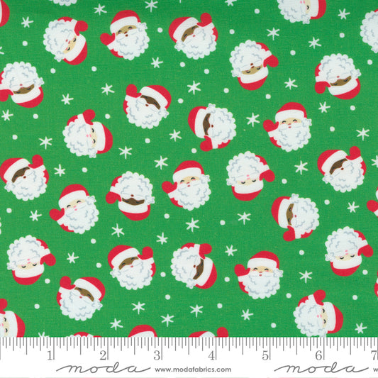 Christmas Stocking with Blank Cross Stitchable Aida Cuff | Quilted and Fully Lined - Holiday Essentials Santas Green