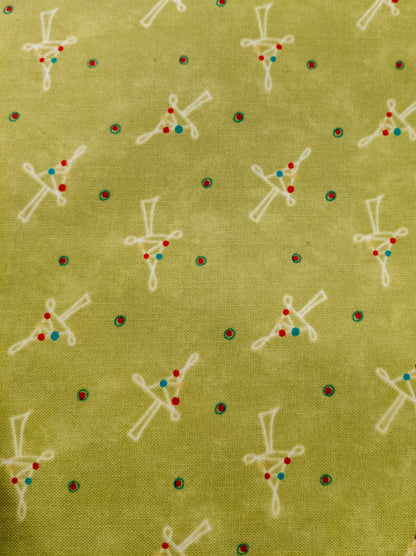 Christmas Stocking with Blank Cross Stitchable Aida Cuff | Quilted and Fully Lined - MS Holly Jolly Trees Green