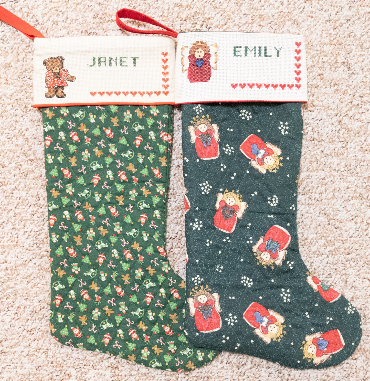 *UPGRADED* CUSTOM Christmas Stocking with Blank Cross-Stitch-able Cuff