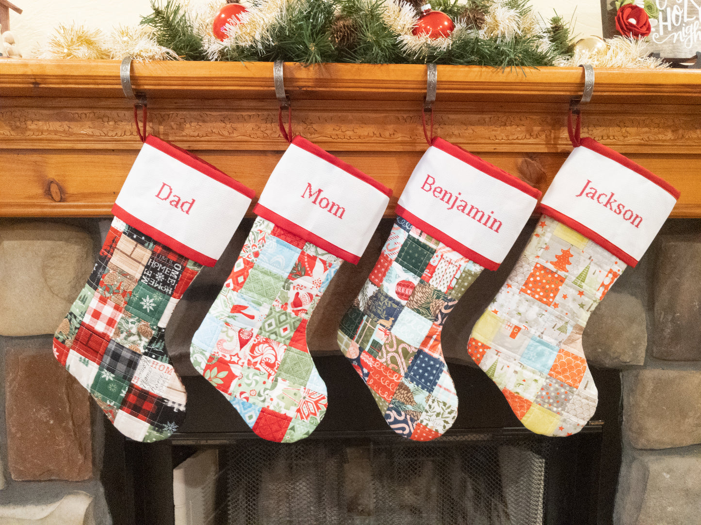 *UPGRADED* CUSTOM Christmas Stocking with Blank Cross-Stitch-able Cuff