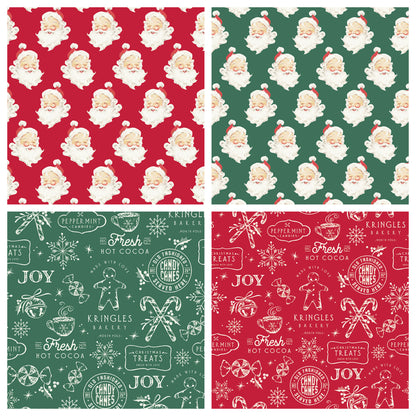 Christmas Stocking with Blank Cross Stitchable Aida Cuff | Quilted and Fully Lined - Merry Little Christmas Mix Red