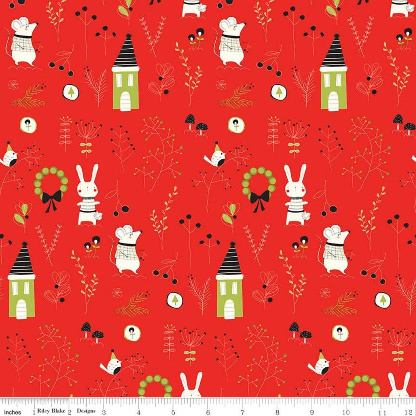 Christmas Stocking with Blank Cross Stitchable Aida Cuff | Quilted and Fully Lined - Merry Little Christmas Mix Red