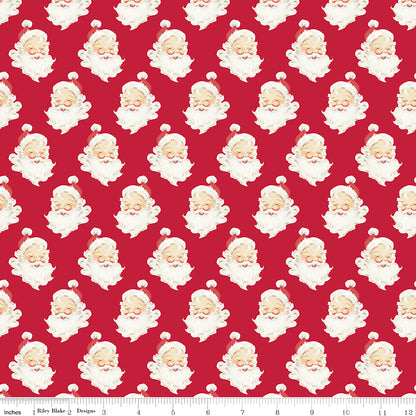 Christmas Stocking with Blank Cross Stitchable Aida Cuff | Quilted and Fully Lined - Merry Little Christmas Santas Red