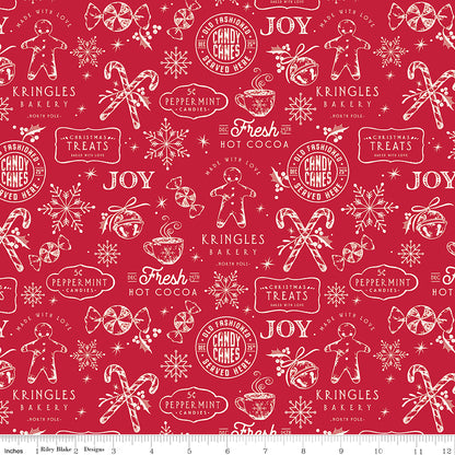 Christmas Stocking with Blank Cross Stitchable Aida Cuff | Quilted and Fully Lined - Merry Little Christmas Mix Red