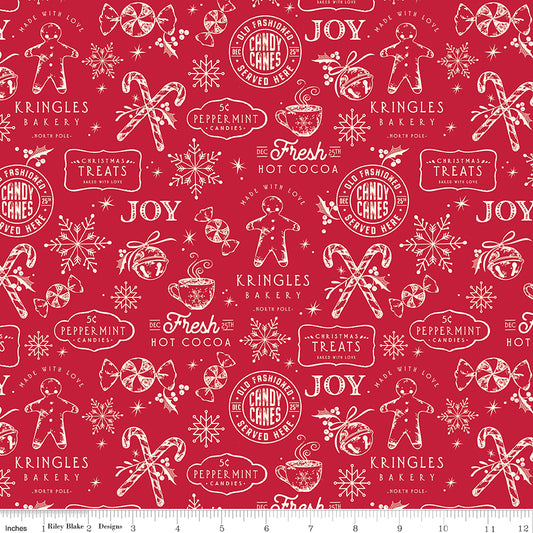 Christmas Stocking with Blank Cross Stitchable Aida Cuff | Quilted and Fully Lined - Merry Little Christmas Mix Red