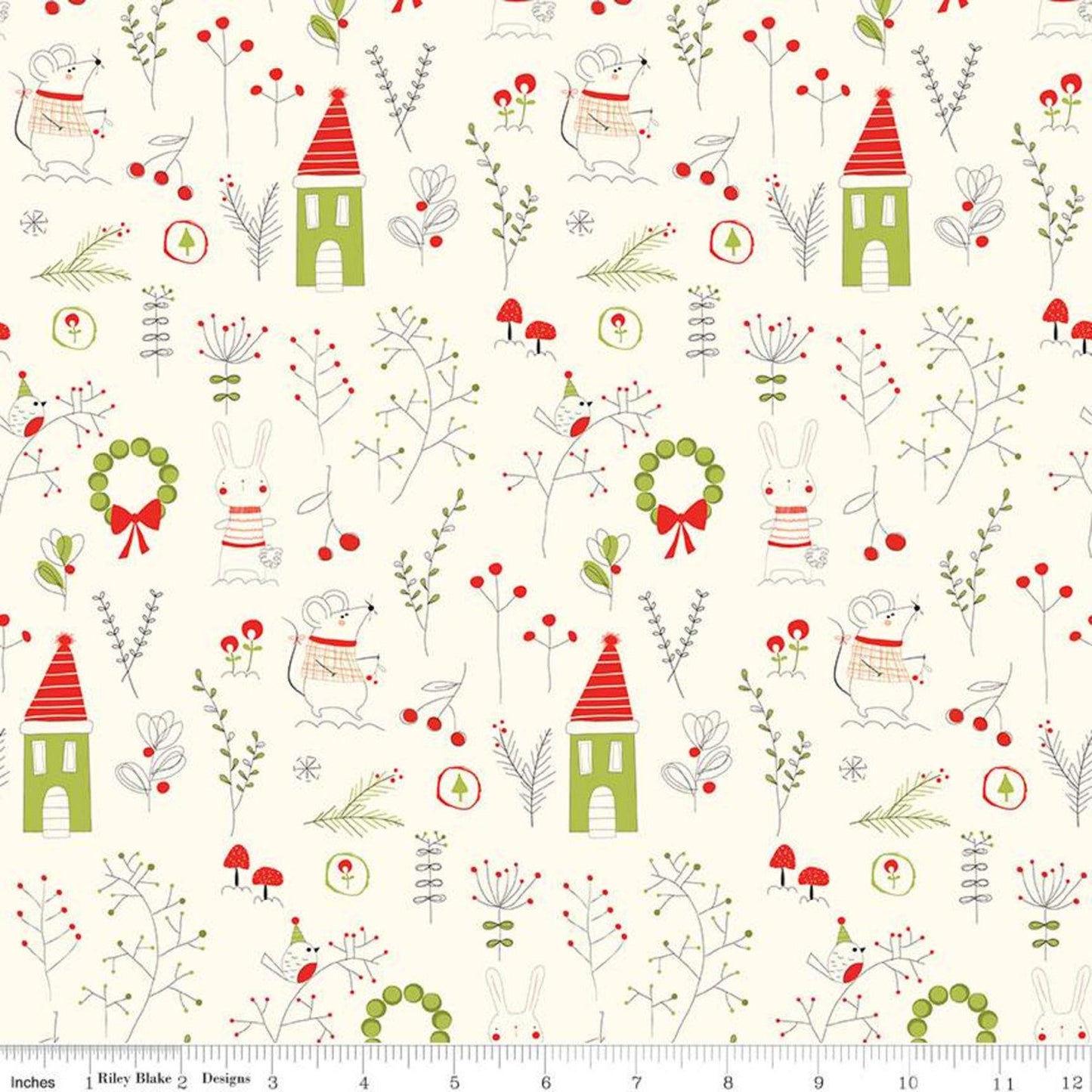 Christmas Stocking with Blank Cross Stitchable Aida Cuff | Quilted and Fully Lined - Merry Little Christmas Mix White