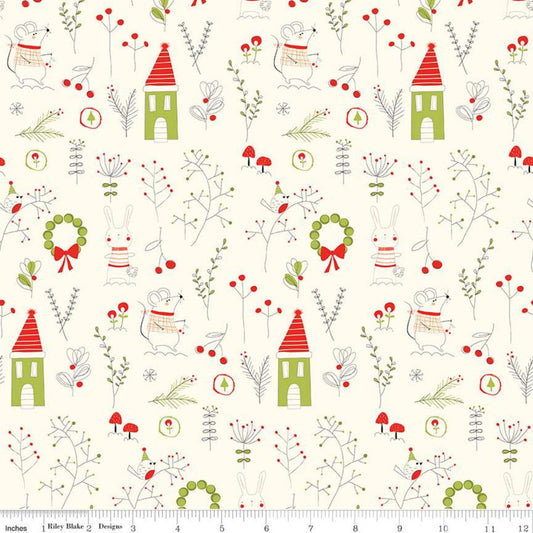 Christmas Stocking with Blank Cross Stitchable Aida Cuff | Quilted and Fully Lined - Merry Little Christmas Mix White