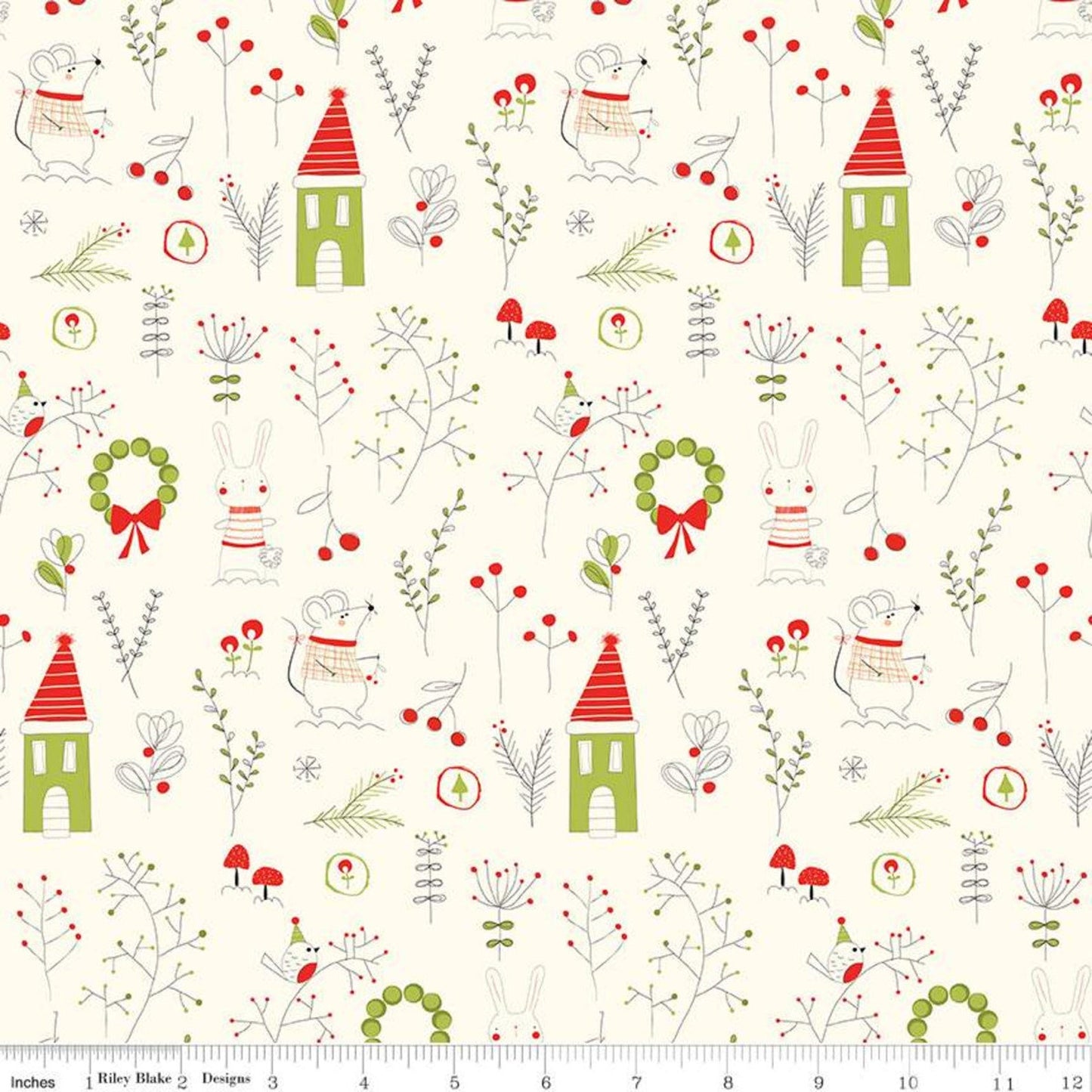 Christmas Stocking with Blank Cross Stitchable Aida Cuff | Quilted and Fully Lined - Merry Little Christmas Mix White