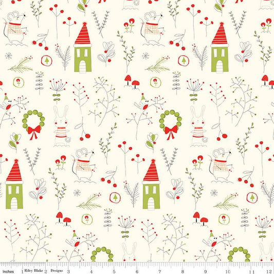 Christmas Stocking with Blank Cross Stitchable Aida Cuff | Quilted and Fully Lined - Merry Little Christmas Mix White