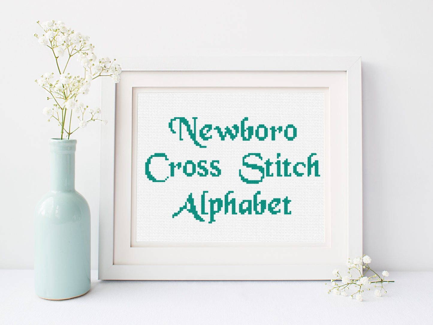 Cross Stitch Alphabet Pattern - Newboro Font | Counted Cross Stitch Letters PDF | Easy Cross Stitch Sampler | Digital Pattern