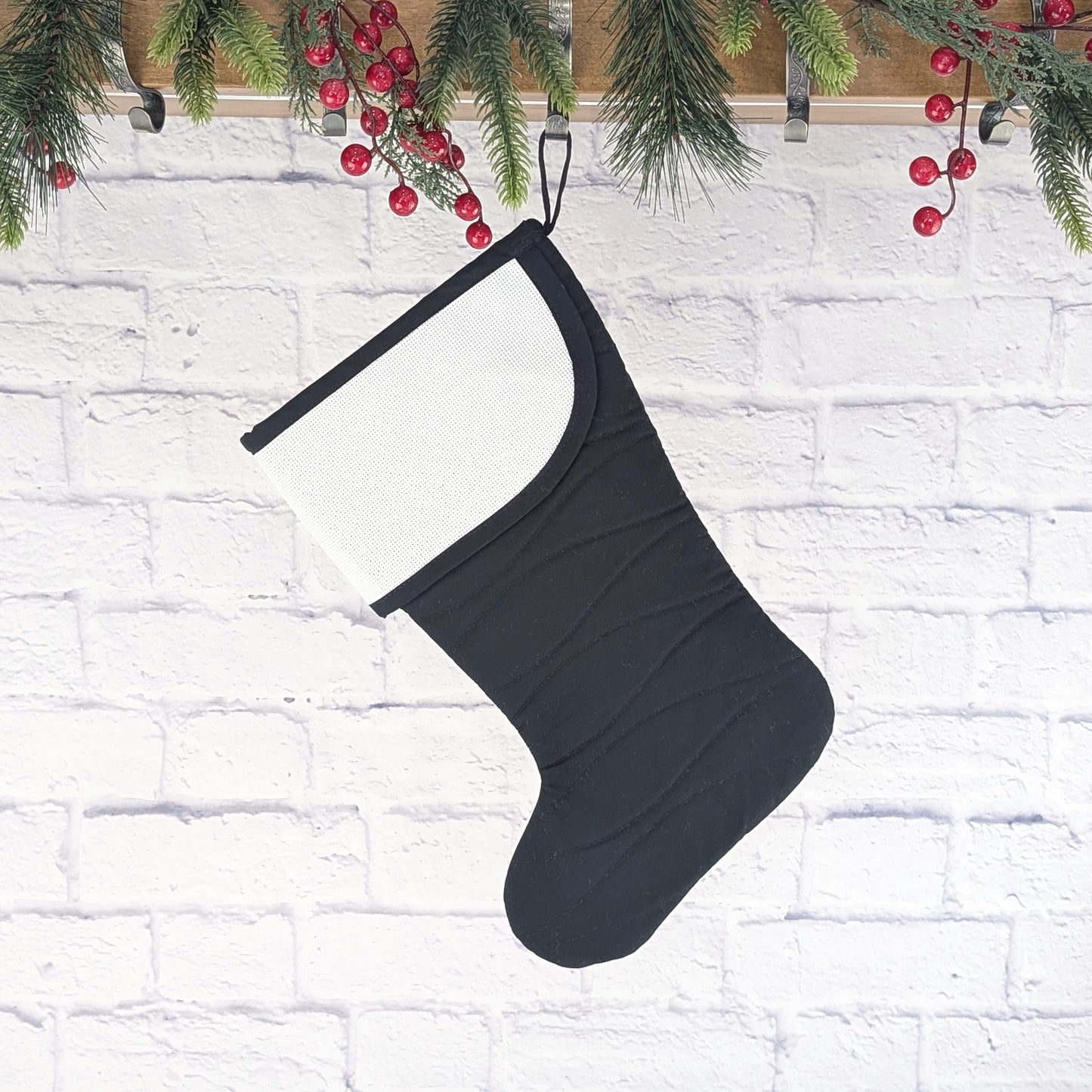 Quilted Christmas Stocking with Cross-Stitch-able Aida Cuff | Quilted and Fully Lined | Choose One - CHARLES STYLE