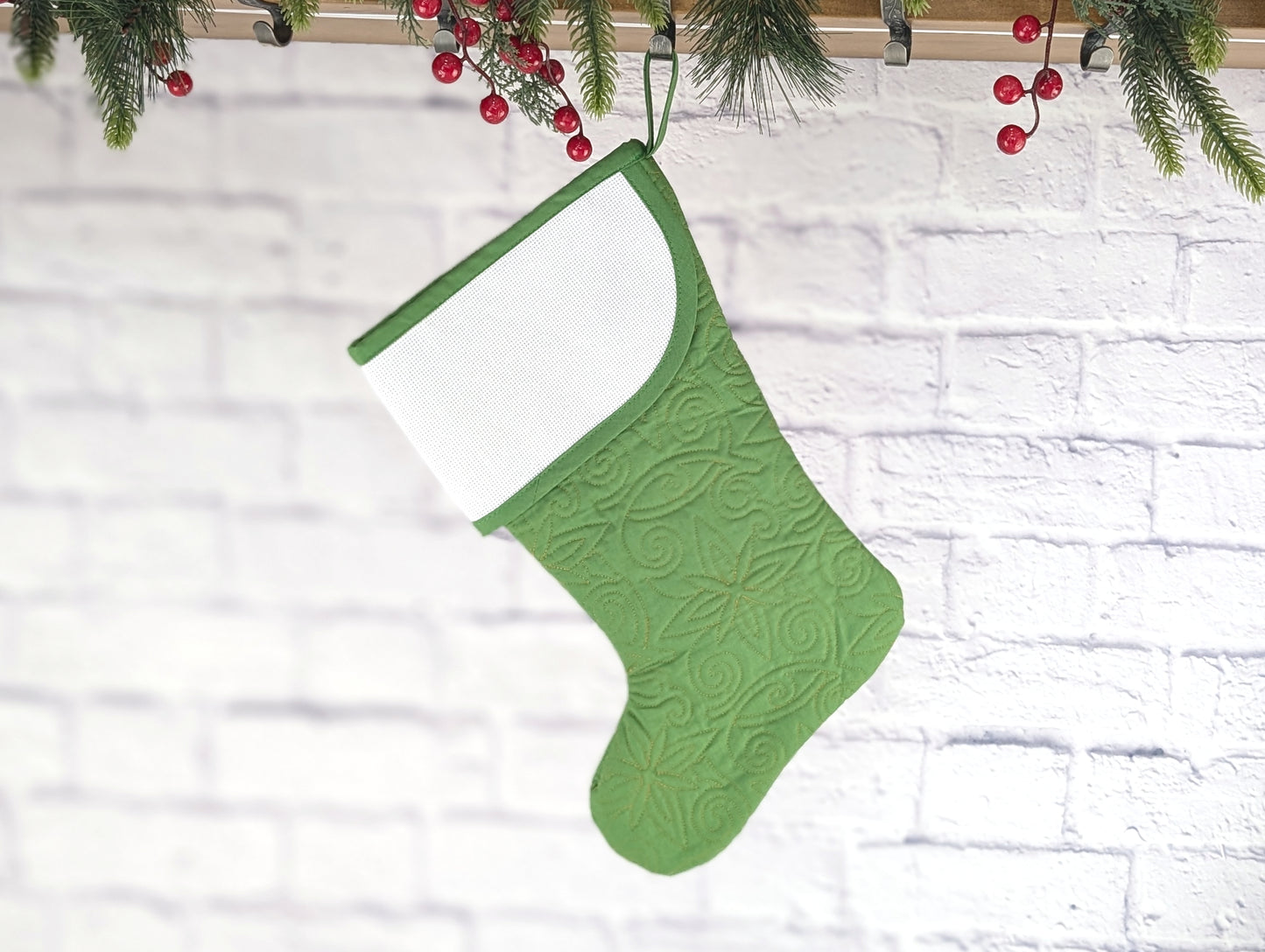 Quilted Christmas Stocking with Cross-Stitch-able Aida Cuff | Quilted and Fully Lined | Choose One - CHARLES STYLE