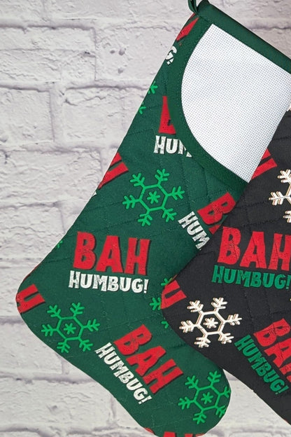 Blank Bah Humbug Stocking - Green (Charles Style)