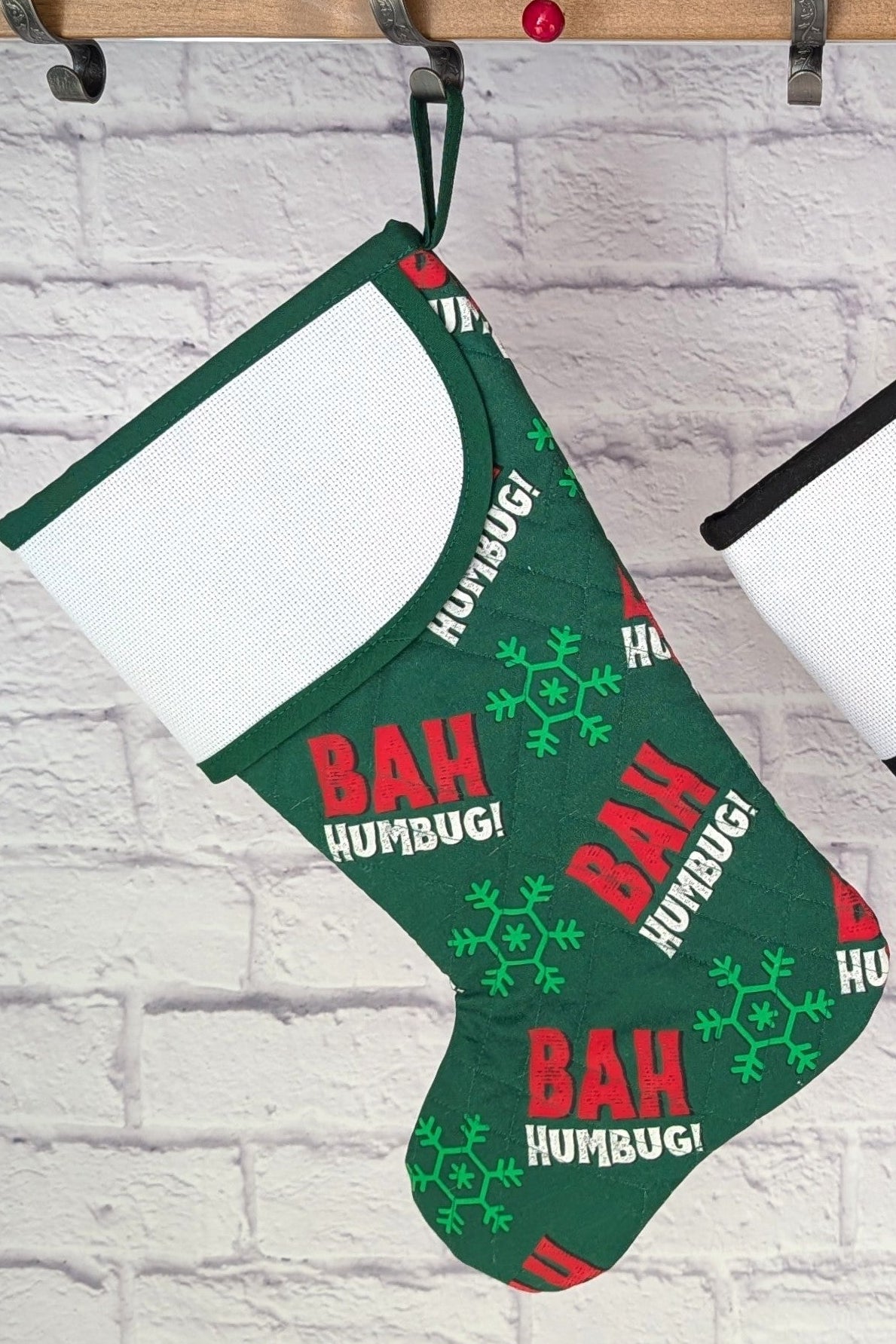 Blank Bah Humbug Stocking - Green (Charles Style)