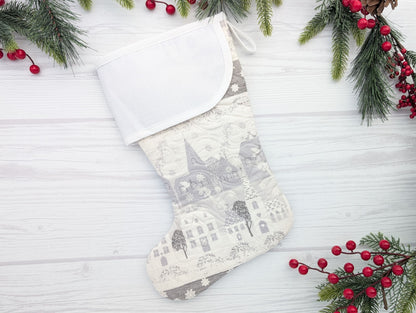Blank Silver Village Christmas Stocking (Charles Style)
